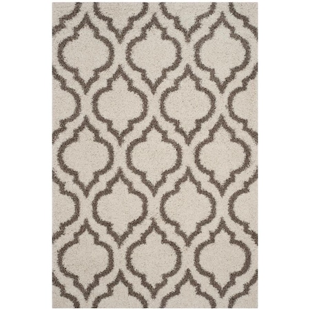 Flowers First 5 ft. 1 in. x 7 ft. 6 in. Hudson Shag Power Loomed Rug, Ivory & Beige - Medium Rectangle FL1874485